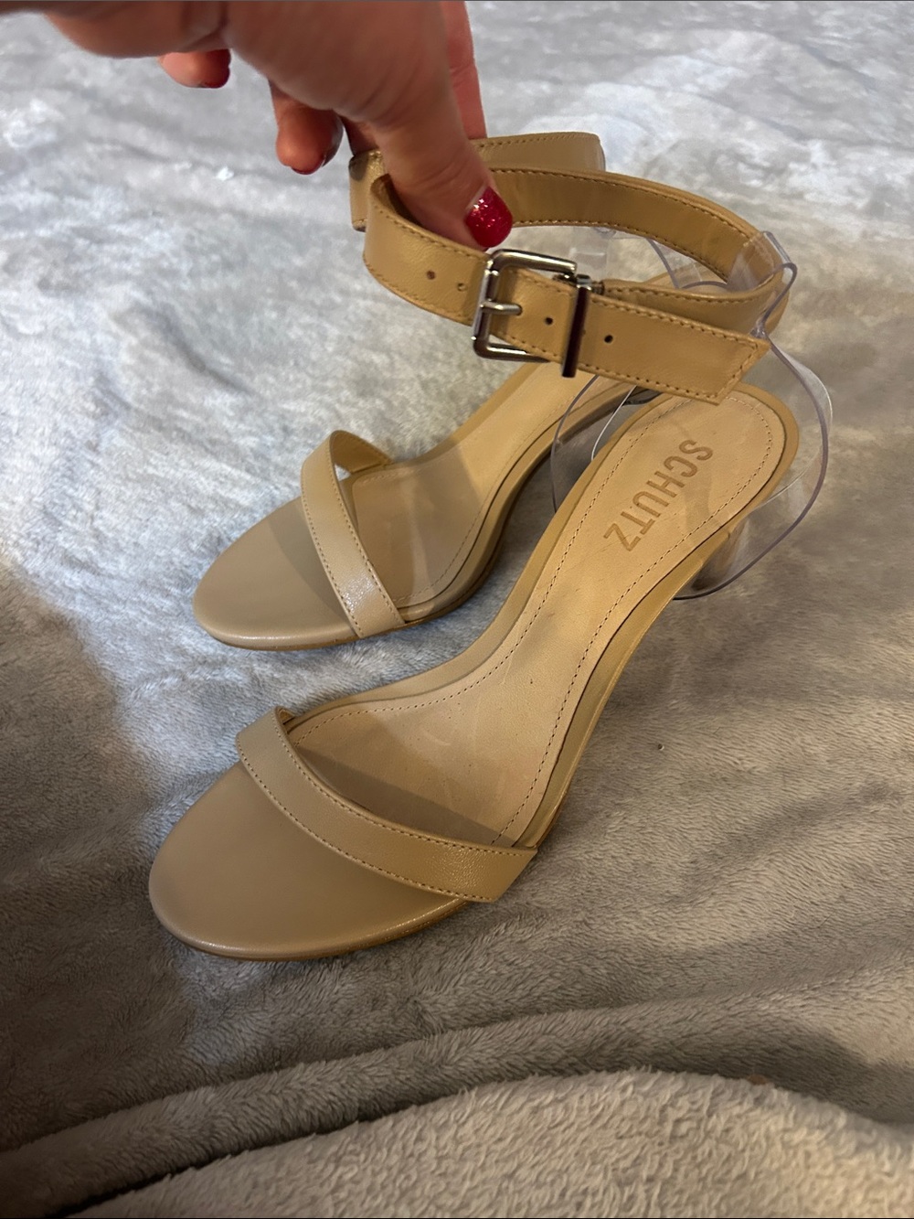 Schutz irina nude/clear sandal